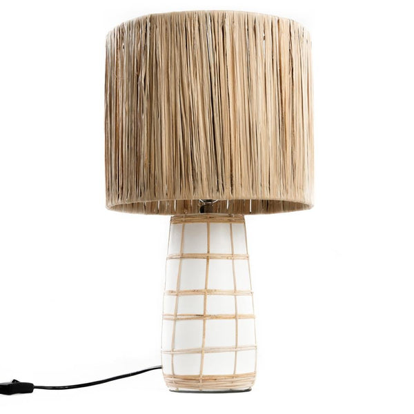 SKIATHOS TABLE LAMP | WHITE + NATURAL - Green Design Gallery