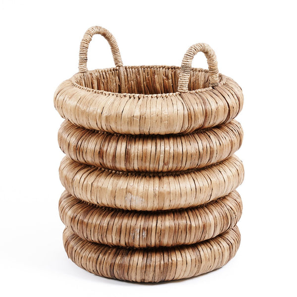 CHUNKY BASKET WITH HANDLES | WATER HYACINTH | LARGE - Green Design Gallery