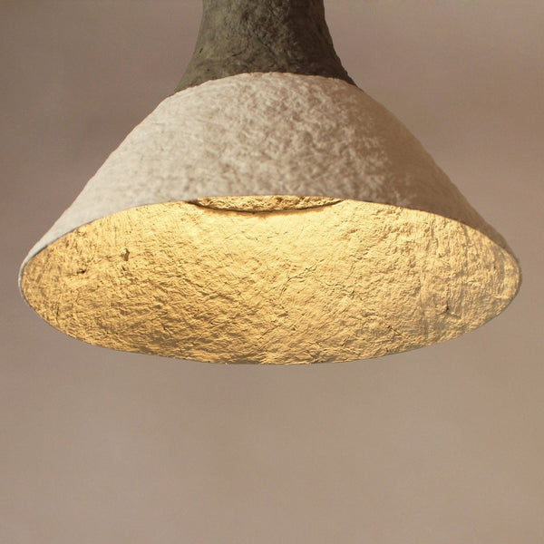 CYPISEK PAPIER MACHÉ PENDANT LAMP | WHITE & GREY | 2 SIZES - Green Design Gallery