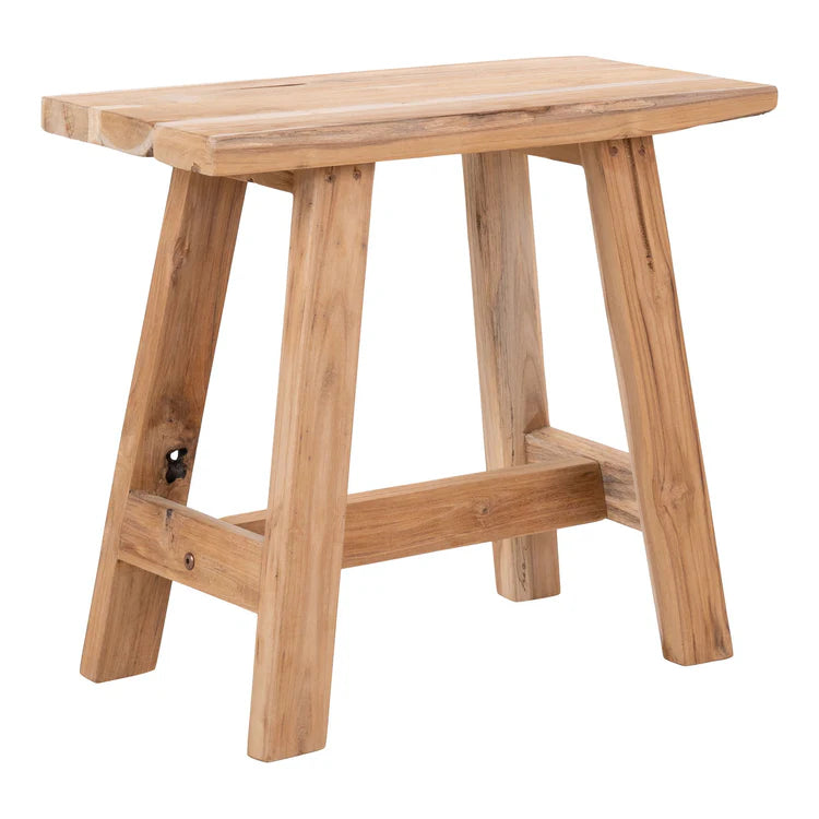 FARONG IN-OUTDOOR SIDE TABLE STOOL TEAK WOOD NATURAL– Green