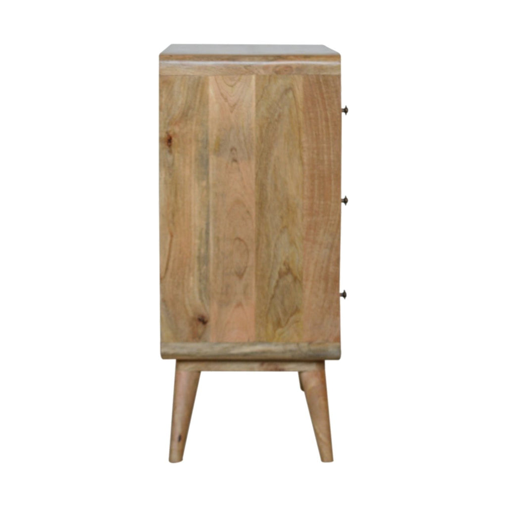 Curved Routed Drawer CURVED CHEST OF DRAWERS | NATURAL | 3 DRAWERS– Green Design Gallery