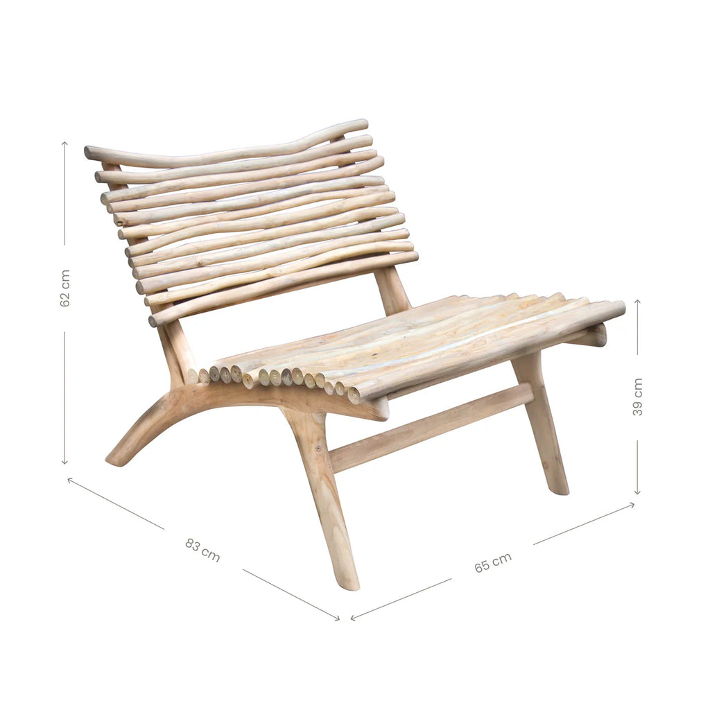 Perambu Chair SERENGETI LOUNGE CHAIR | NATURAL TEAK BRANCHES | IN-OUTDOORS– Green ...