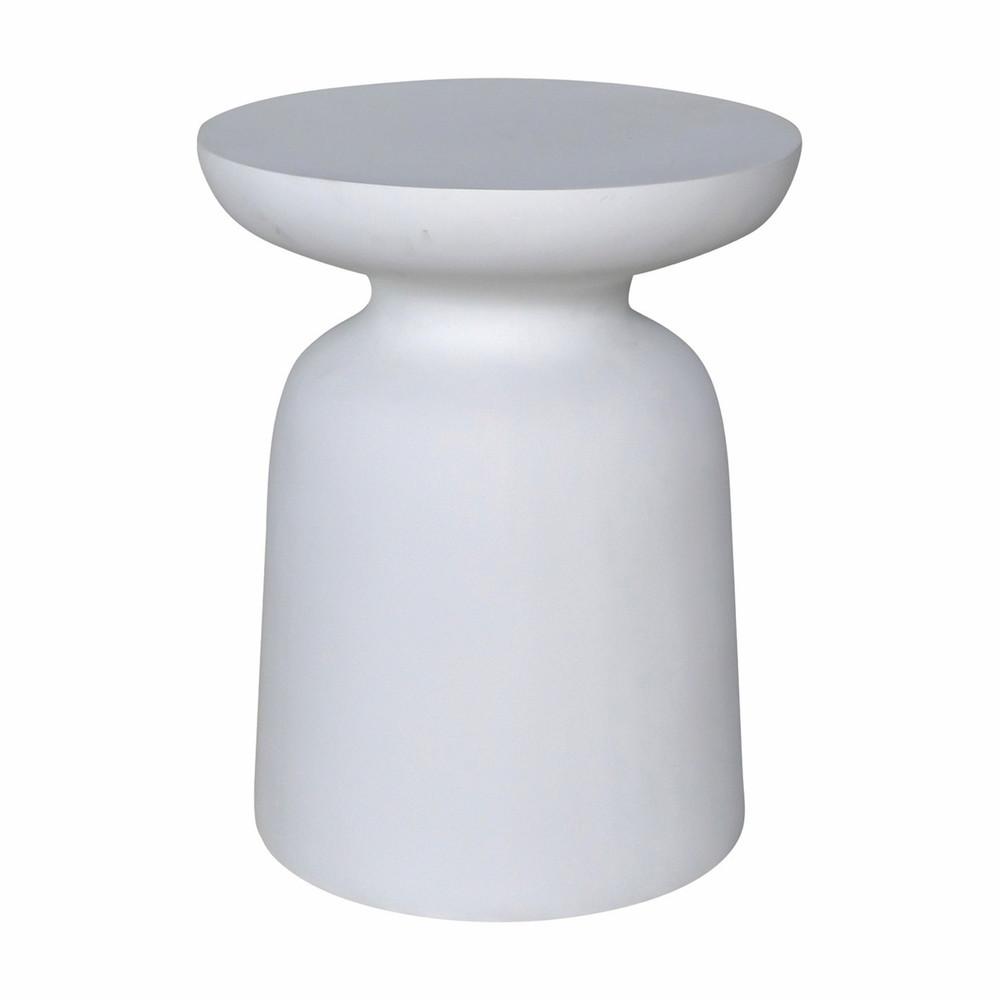 AKONI STOOL + SIDE TABLE | WHITE RESIN | IN-OUTDOORS - Green Design Gallery