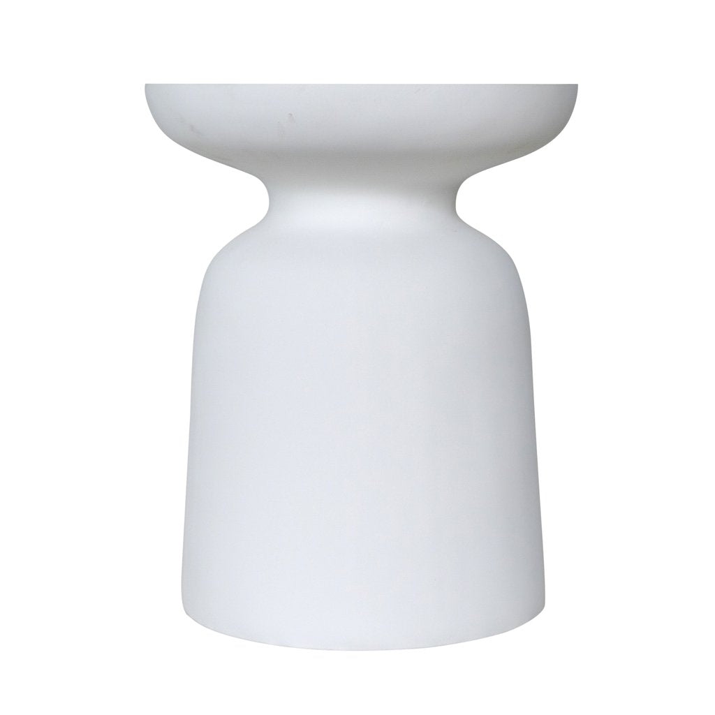 AKONI STOOL + SIDE TABLE | WHITE RESIN | IN-OUTDOORS - Green Design Gallery