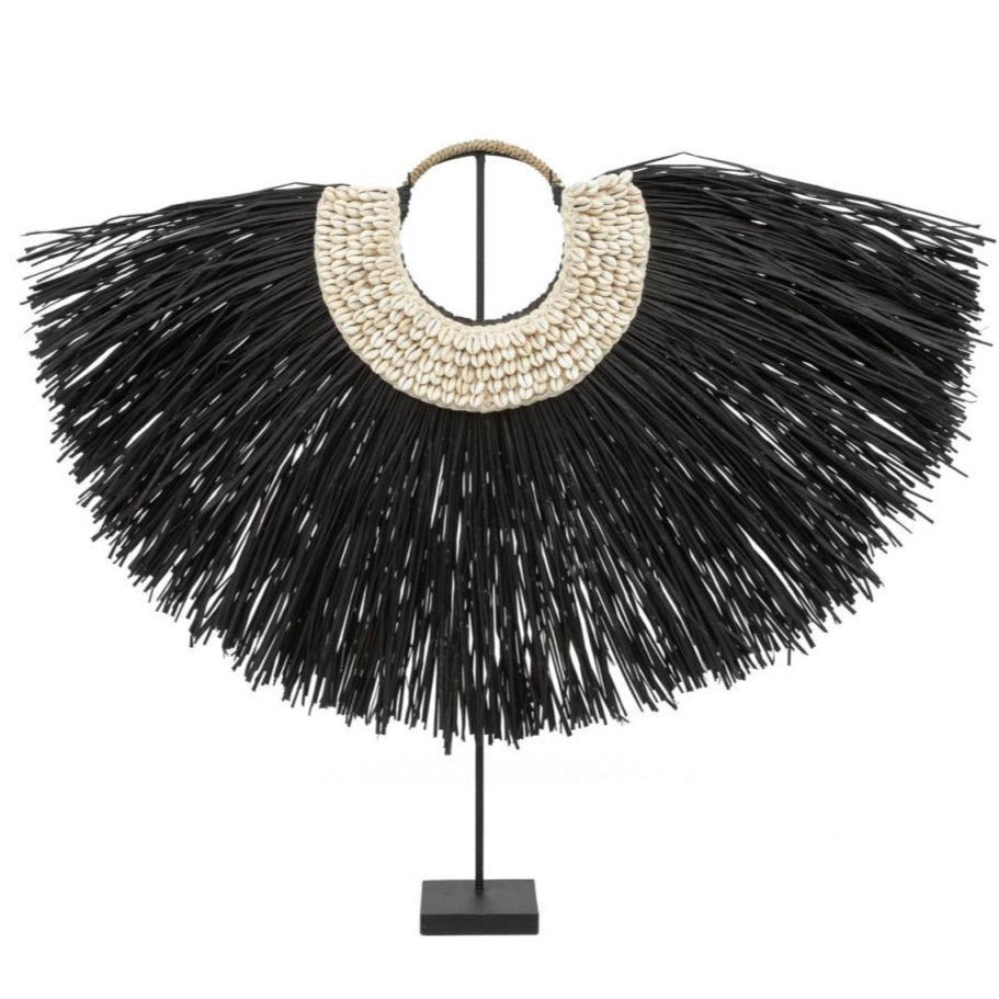 ALANG COWRIE ON STAND | BLACK | LARGE - Green Design Gallery