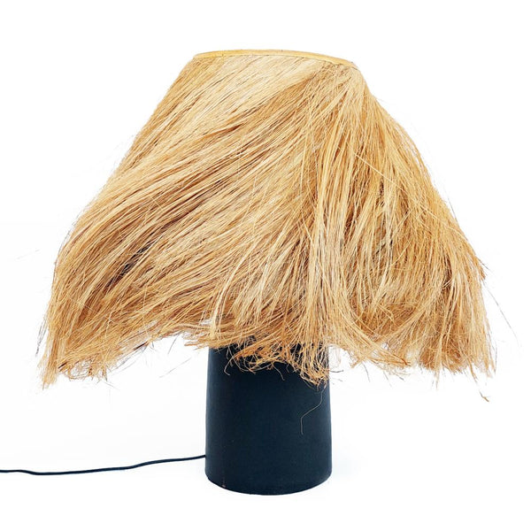 ABACA CONICAL TABLE LAMP | BLACK | LIMITED EDITION - Green Design Gallery