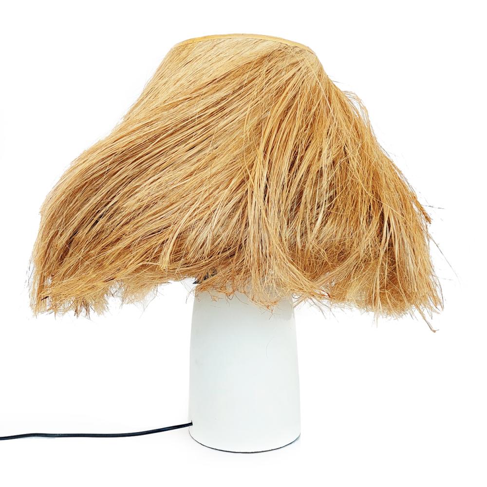 ABACA CONICAL TABLE LAMP | WHITE | LIMITED EDITION - Green Design Gallery