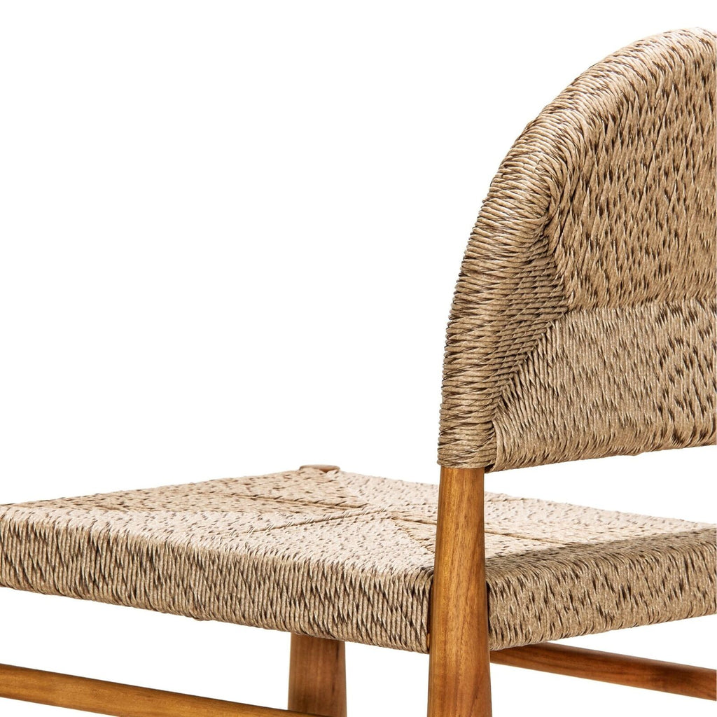 ABACA DINING CHAIR | LIGHT BANANA LEAF + TEAK OIL - Green Design Gallery