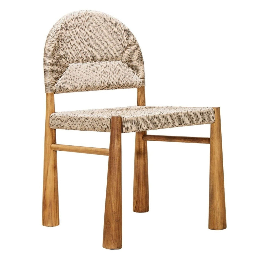 ABACA DINING CHAIR | LIGHT BANANA LEAF + TEAK OIL - Green Design Gallery
