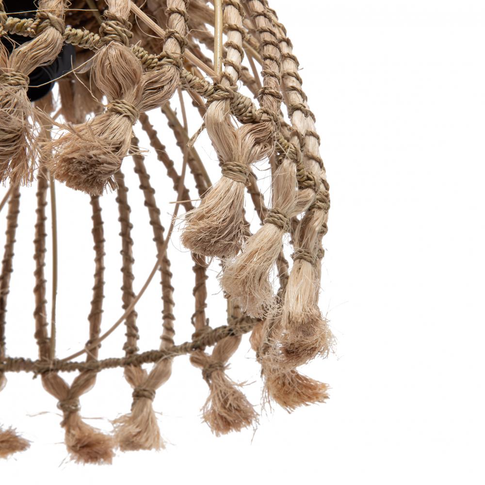 ABACA TASSEL PENDANT LIGHT | SMALL | NATURAL - Green Design Gallery