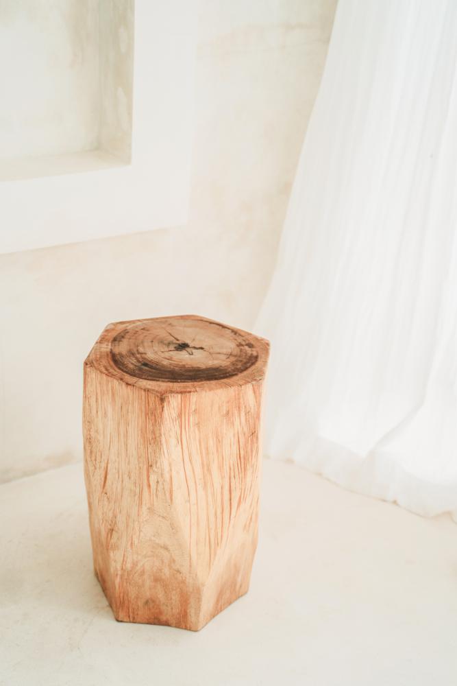 ADIRA SIDE TABLE + STOOL | NATURAL - Green Design Gallery