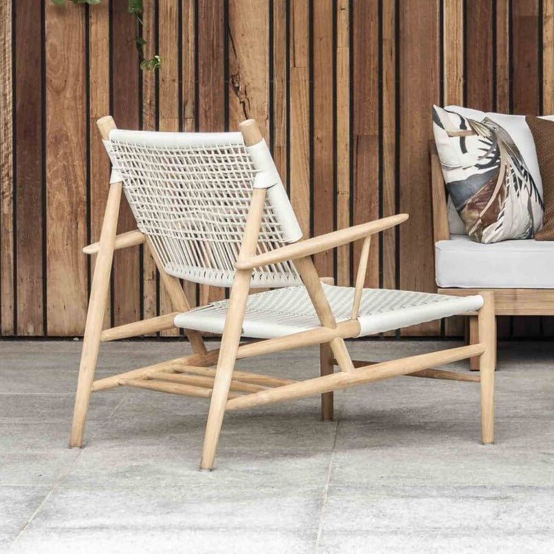 AERO OUTDOOR LOUNGE CHAIR | NATURAL-WHITEWASH - Green Design Gallery