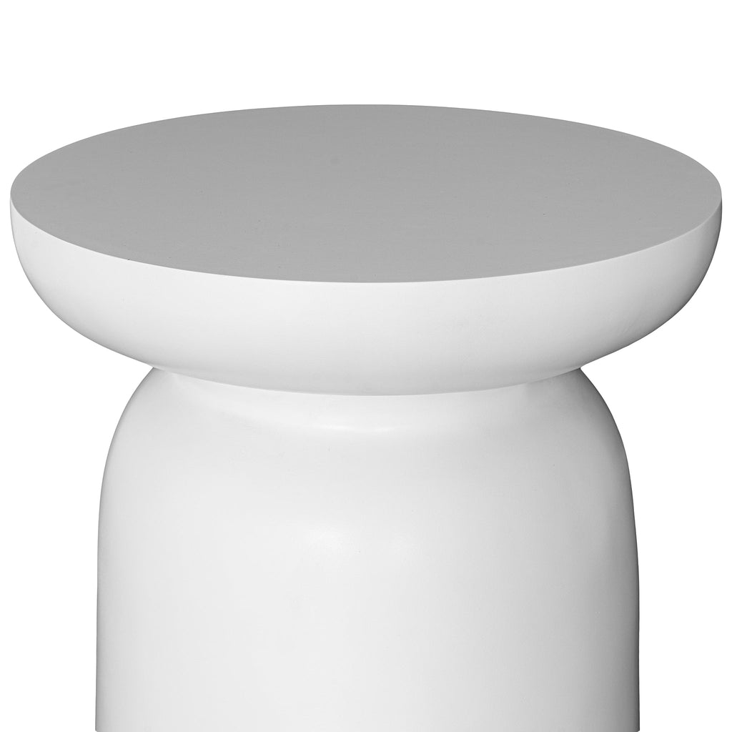 AKONI SIDE TABLE | WHITE RESIN | LARGE | INDOOR-OUTDOOR - Green Design Gallery