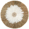 ALANG FEATHER JUJU WALL ART | NATURAL + WHITE - Green Design Gallery