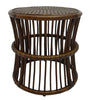ANNA SIDE TABLE / ANTIQUE BROWN RATTAN - Green Design Gallery