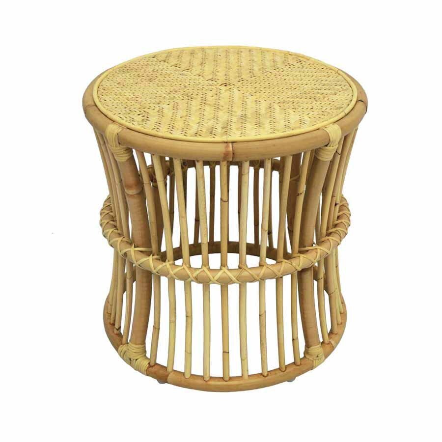 ANNA SIDE TABLE / NATURAL RATTAN - Green Design Gallery