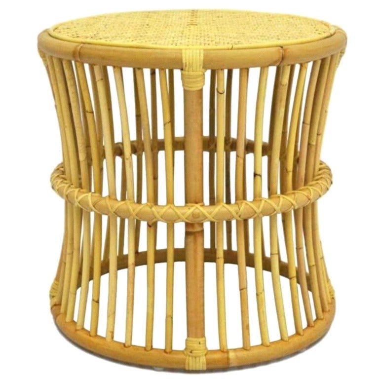 ANNA SIDE TABLE / NATURAL RATTAN - Green Design Gallery
