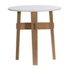 ARC PLATFORM SIDE TABLE | OAK + WHITE STONE - Green Design Gallery