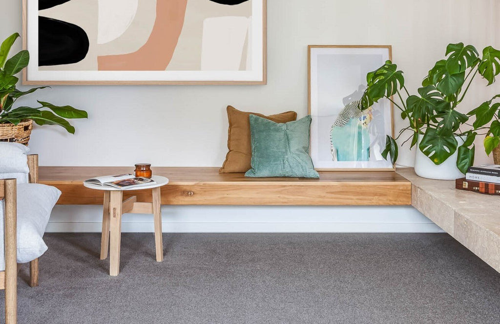 ARC PLATFORM SIDE TABLE | OAK + WHITE STONE - Green Design Gallery