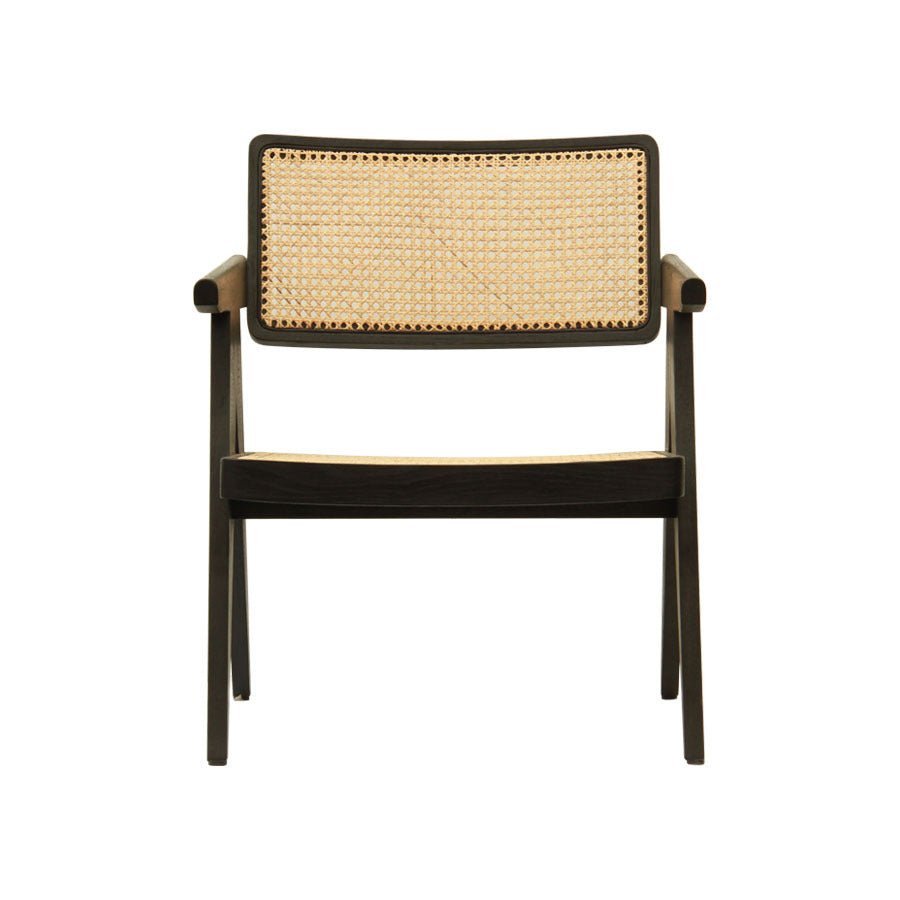 ARISTON LOUNGE CHAIR / NATURAL RATTAN + CHARCOAL OAK - Green Design Gallery