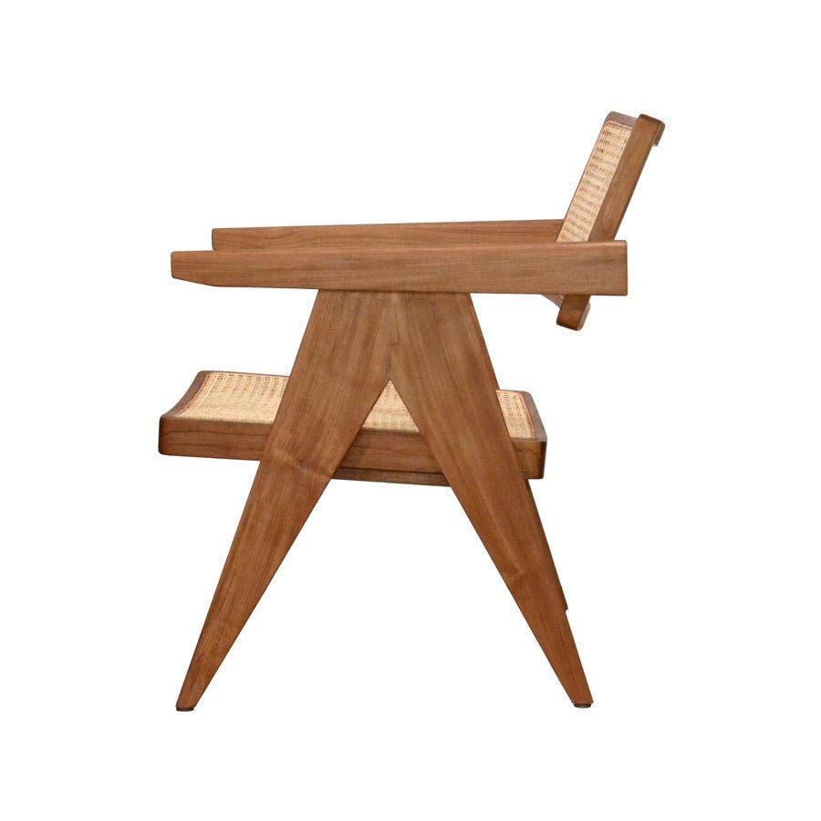 ARISTON LOUNGE CHAIR / NATURAL RATTAN + OAK - Green Design Gallery