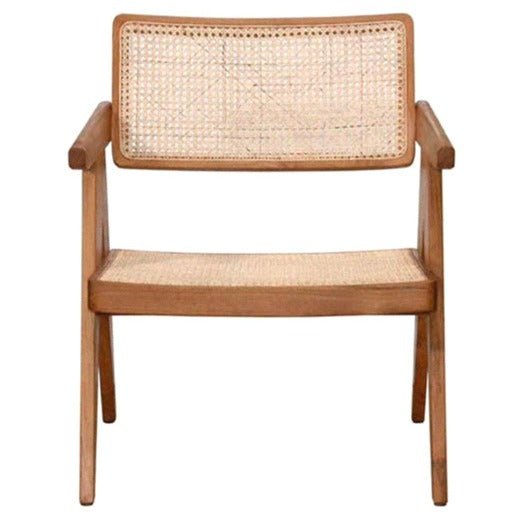 ARISTON LOUNGE CHAIR / NATURAL RATTAN + OAK - Green Design Gallery