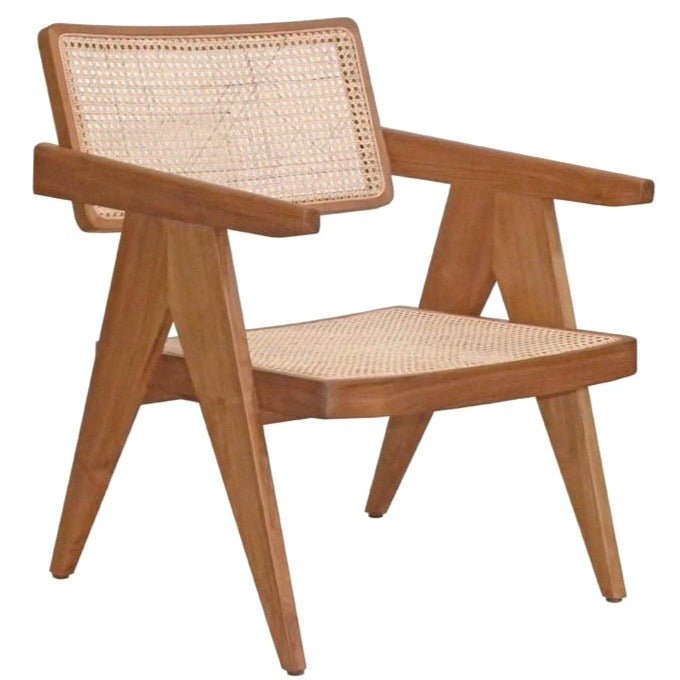 ARISTON LOUNGE CHAIR / NATURAL RATTAN + OAK - Green Design Gallery