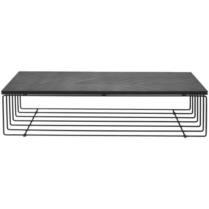 ATHENA COFFEE TABLE / CHARCOAL OAK + METAL - Green Design Gallery
