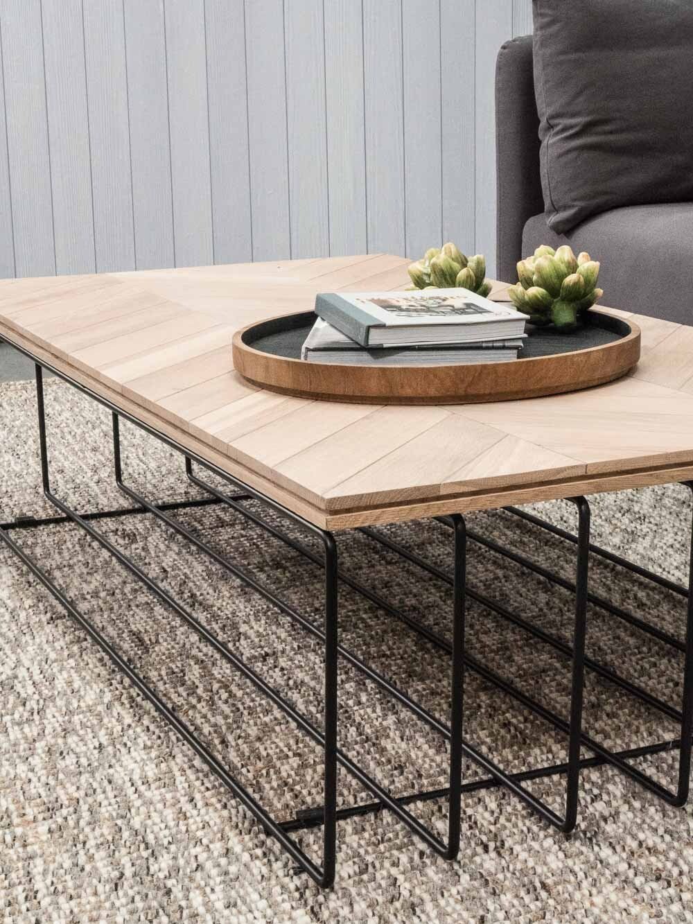 ATHENA COFFEE TABLE / OAK + METAL - Green Design Gallery