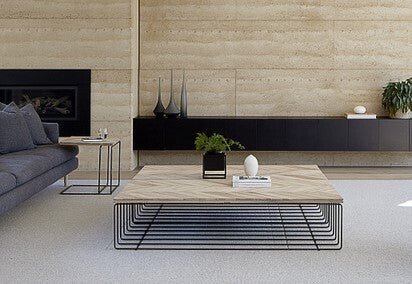 ATHENA COFFEE TABLE / OAK + METAL - Green Design Gallery