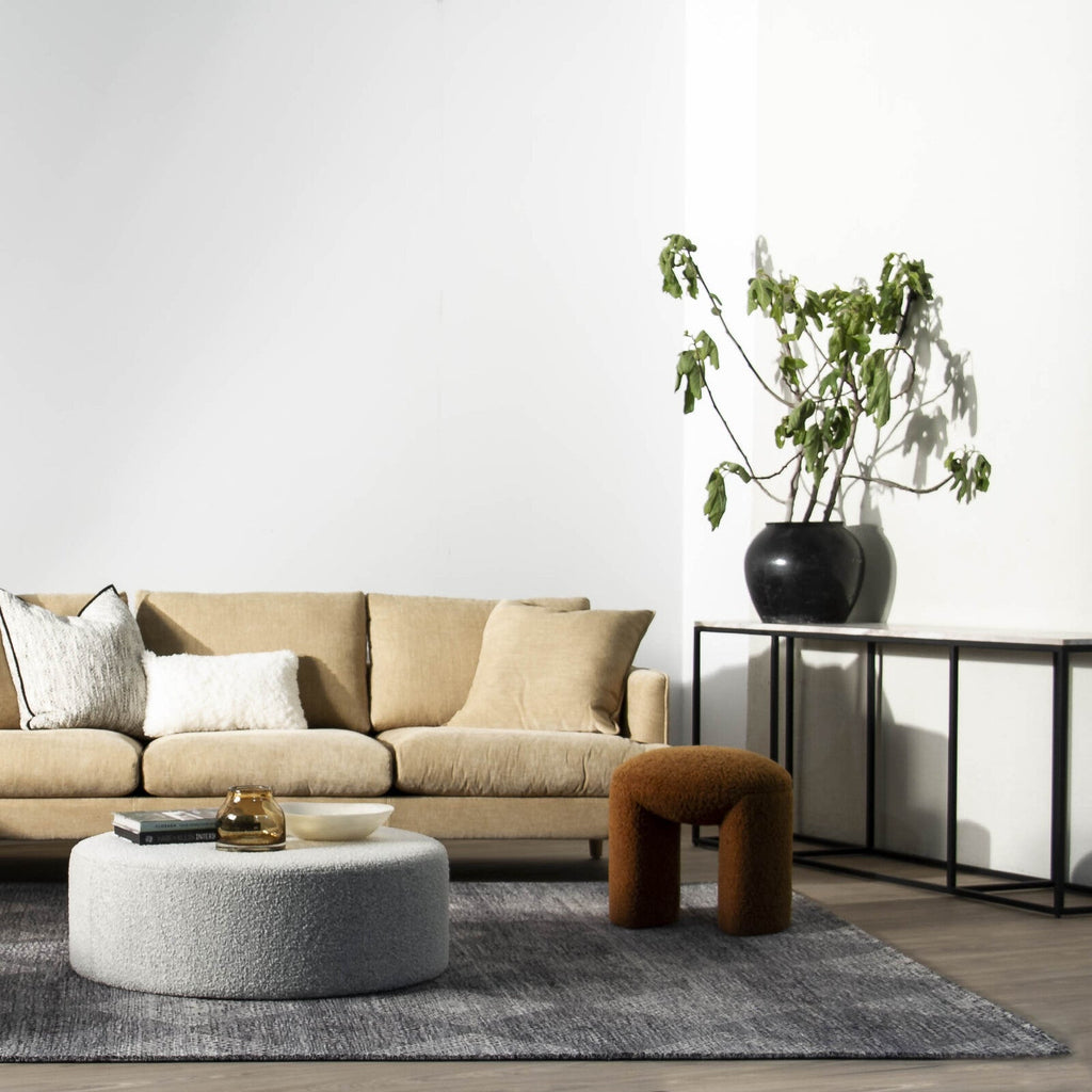 AURORA STOOL | FAUX SHEEPSKIN | 4 COLOR CHOICES - Green Design Gallery