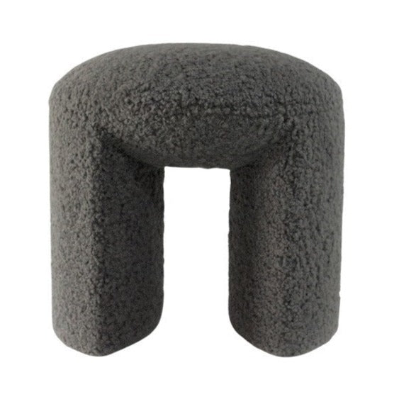 AURORA STOOL | FAUX SHEEPSKIN | 4 COLOR CHOICES - Green Design Gallery