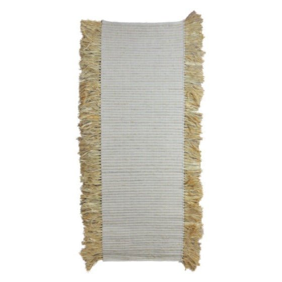 AZIZA HANDWOVEN JUTE + WOOL RUG | NATURAL | 60 x 180 CM - Green Design Gallery