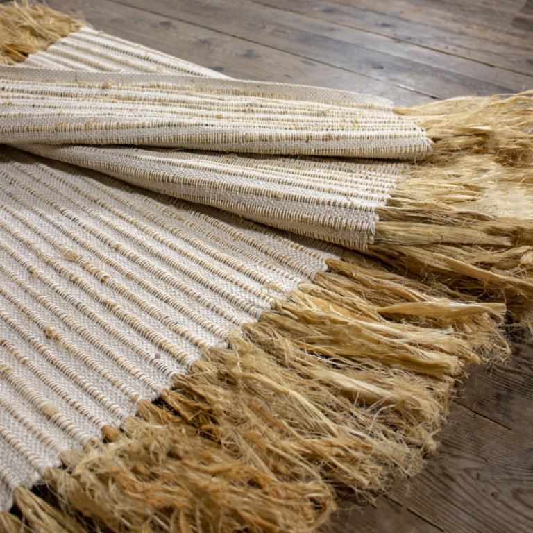 AZIZA HANDWOVEN JUTE + WOOL RUG | NATURAL | 60 x 180 CM - Green Design Gallery