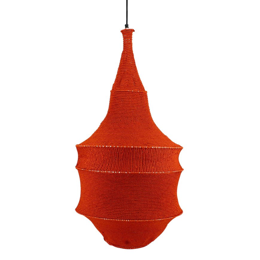 AZIZA PENDANT LAMP | KNITTED COTTON | PAPRIKA - Green Design Gallery