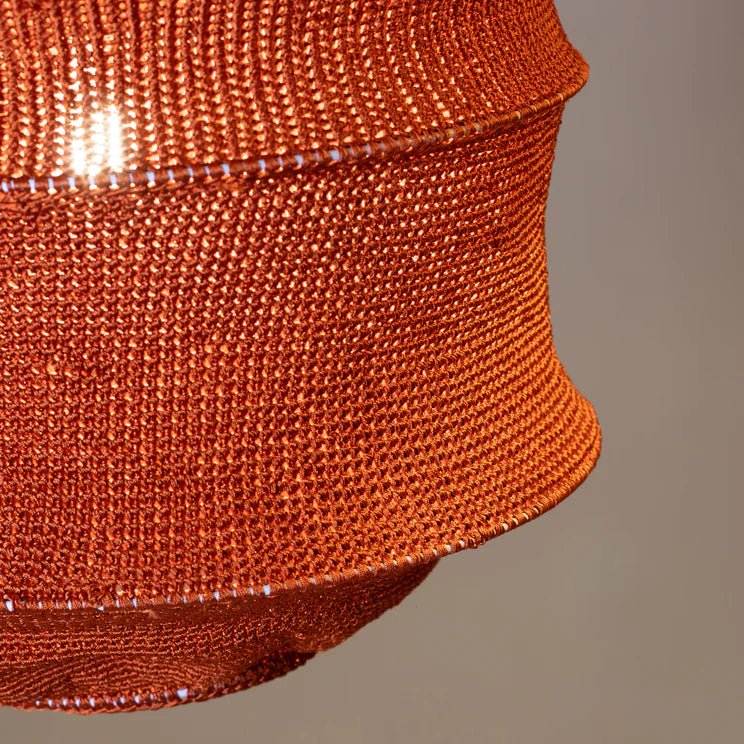 AZIZA PENDANT LAMP | KNITTED COTTON | PAPRIKA - Green Design Gallery