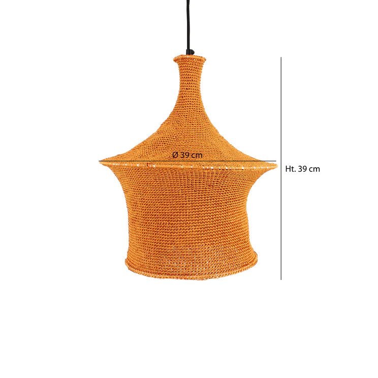 AZIZA PENDANT LAMP | KNITTED COTTON | TERRACOTTA - Green Design Gallery