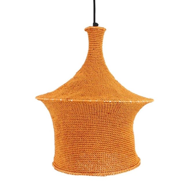 AZIZA PENDANT LAMP | KNITTED COTTON | TERRACOTTA - Green Design Gallery