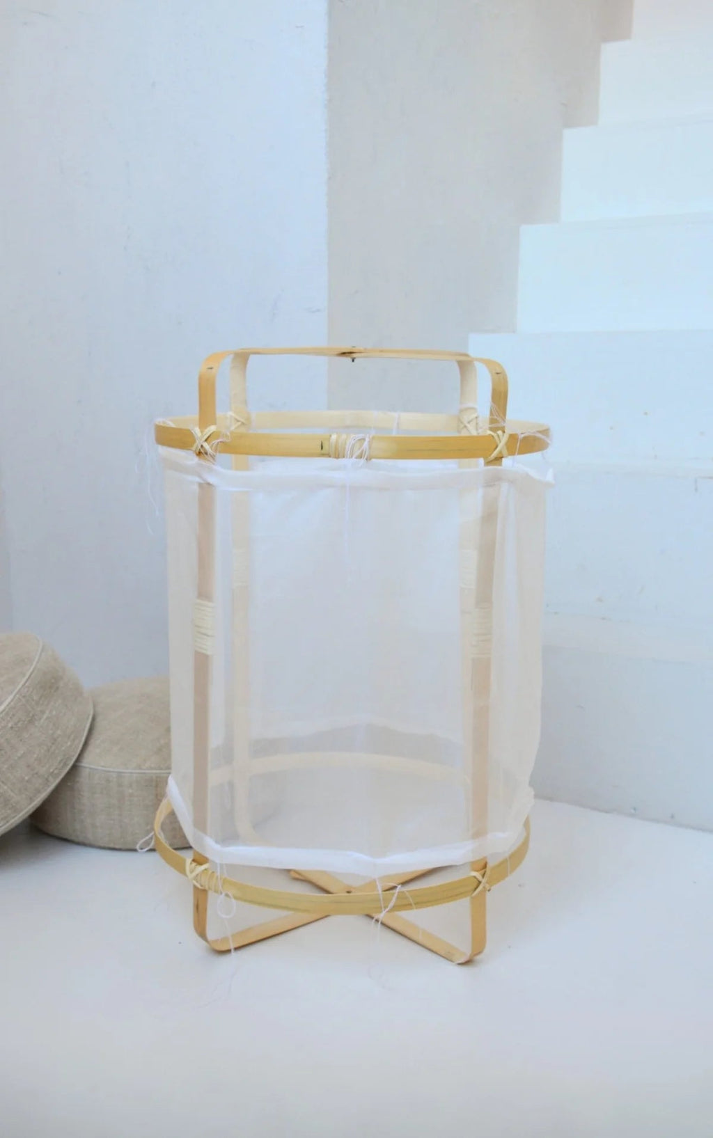 BAMBOO PENDANT | WHITE COTTON - Green Design Gallery