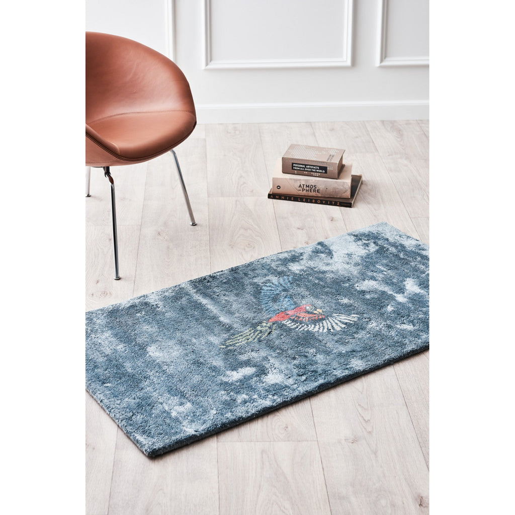 BAMBOO SILK RUG / JUNGLE PARROT / 10% TO ANIMAL PROTECTION CHARITY - Green Design Gallery
