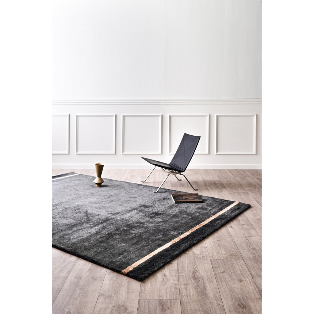 BAMBOO SILK RUG / LINES DEEP EARTH - Green Design Gallery