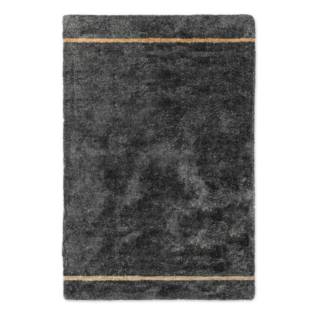 BAMBOO SILK RUG / LINES DEEP EARTH - Green Design Gallery