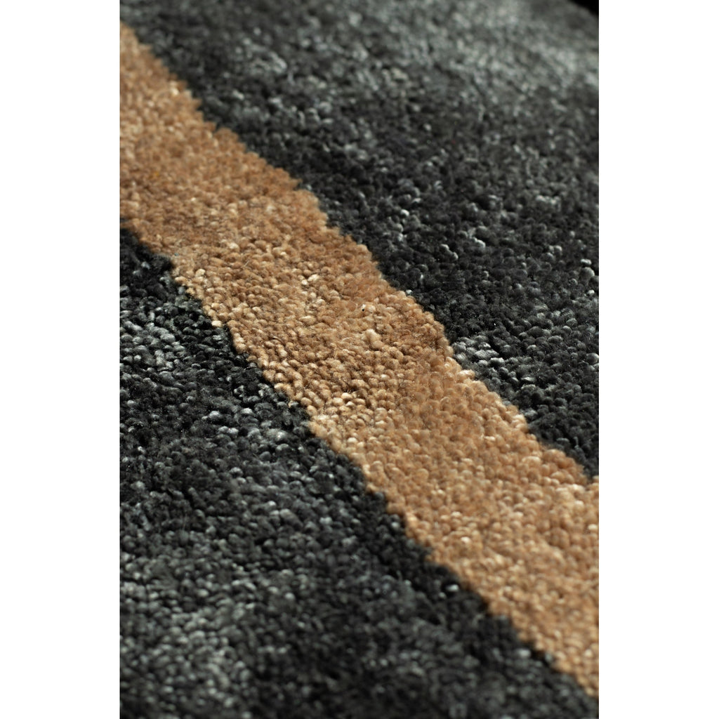 BAMBOO SILK RUG / LINES DEEP EARTH - Green Design Gallery