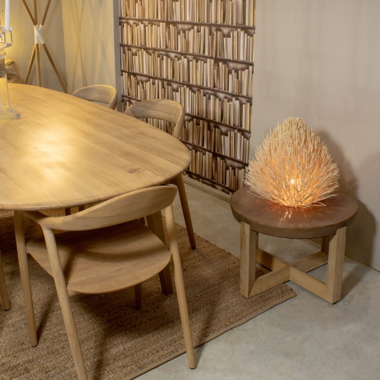 BANGOR SIDE - COFFEE TABLE | LEATHER TOP - Green Design Gallery