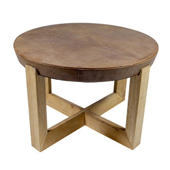 BANGOR SIDE - COFFEE TABLE | LEATHER TOP - Green Design Gallery