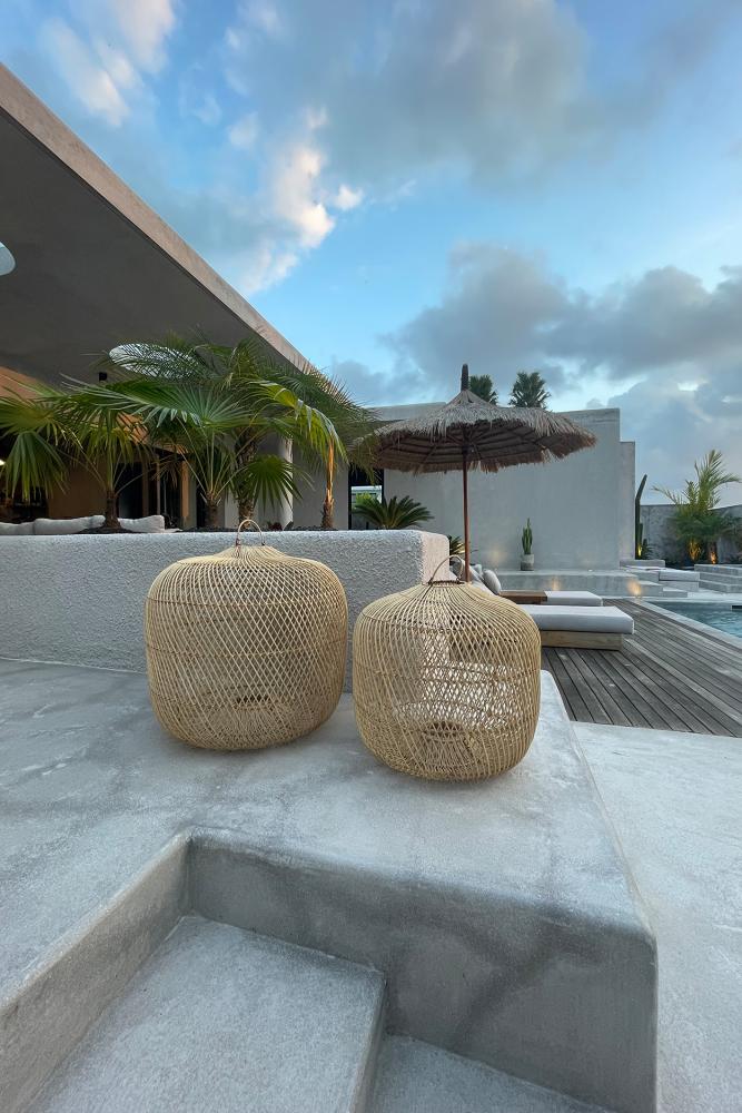 BATU BOLONG LAMP SHADE | NATURAL | MEDIUM - Green Design Gallery