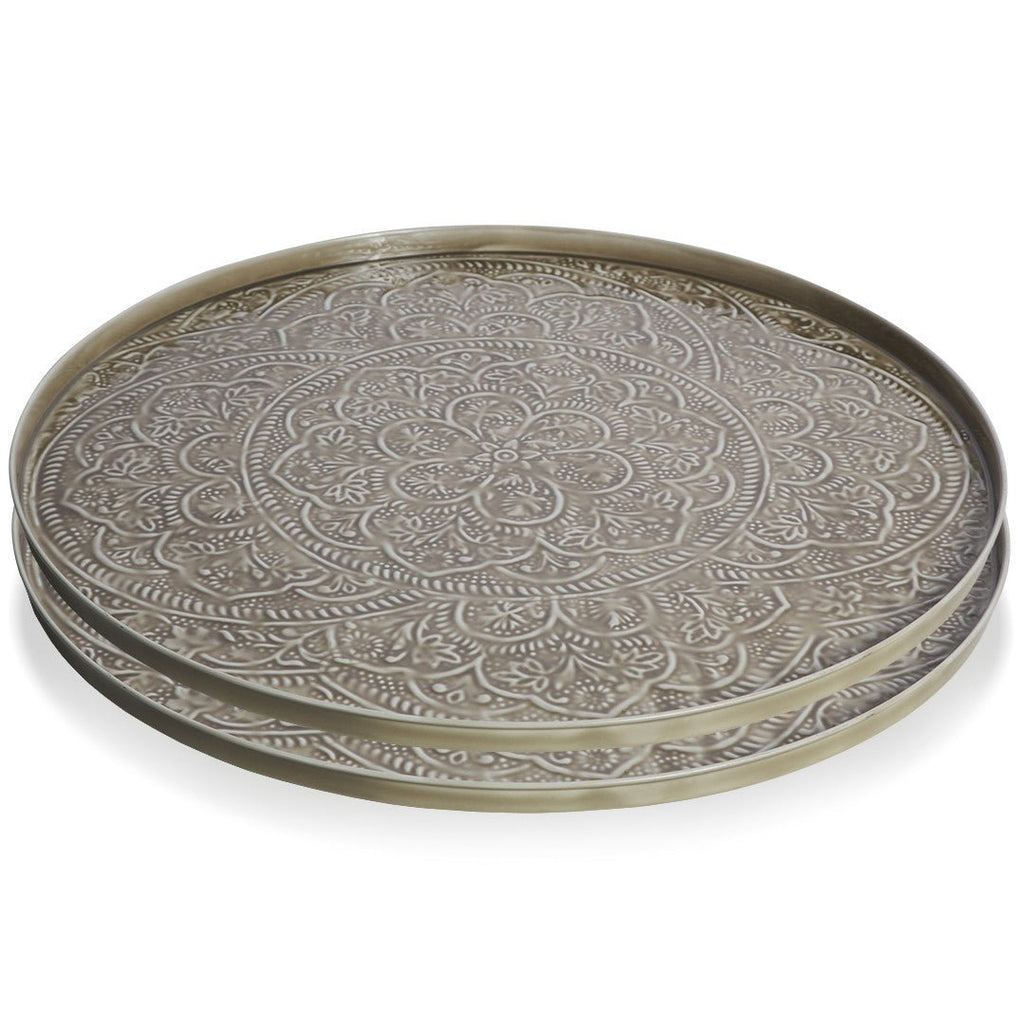 BAZAAR ROUND PLATTER | ASH | SET OF 2 - Green Design Gallery