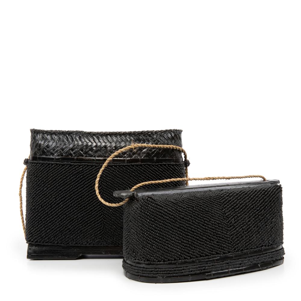 BEADED TREASURE BOX | BLACK - Green Design Gallery