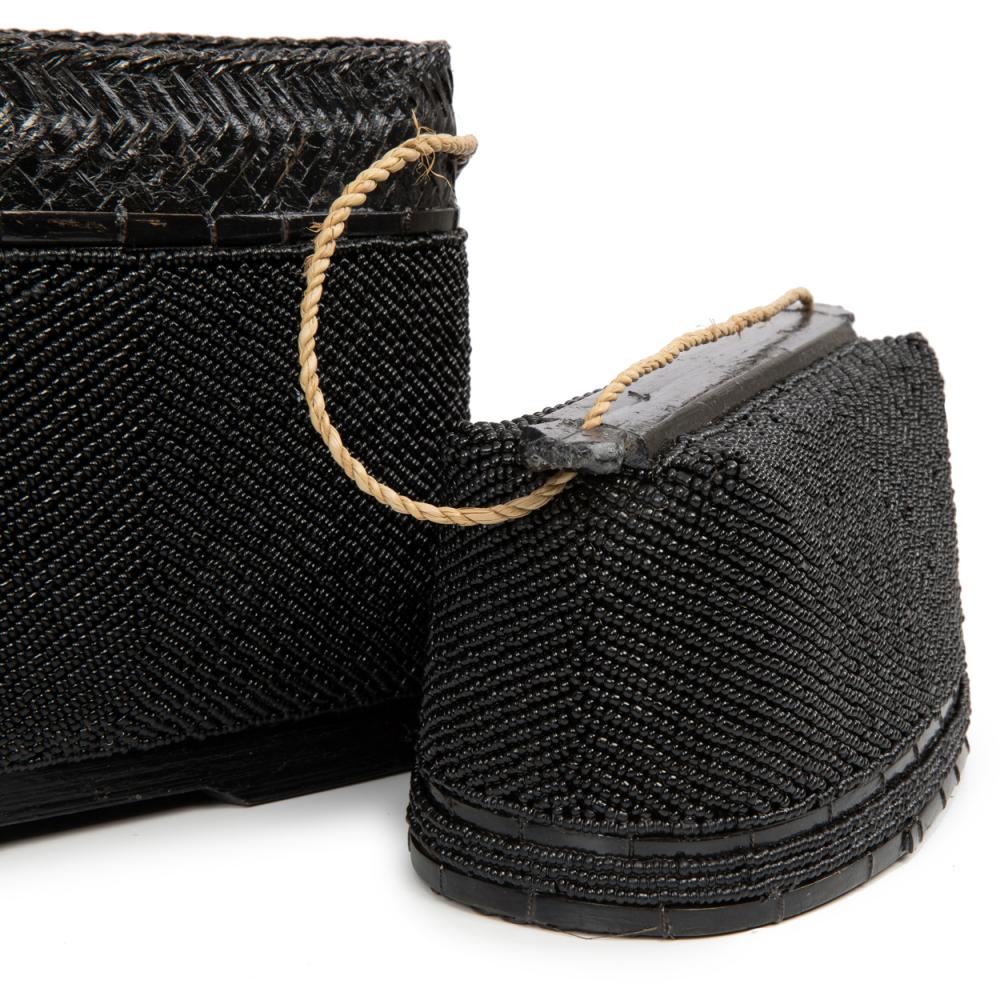 BEADED TREASURE BOX | BLACK - Green Design Gallery