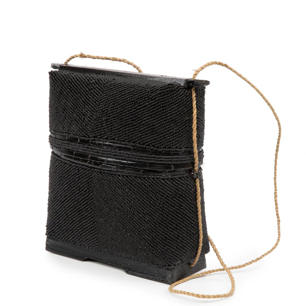 BEADED TREASURE BOX | BLACK - Green Design Gallery